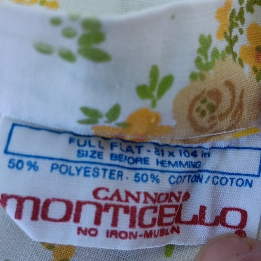 Vintage Cannon Monticello full flat sheet